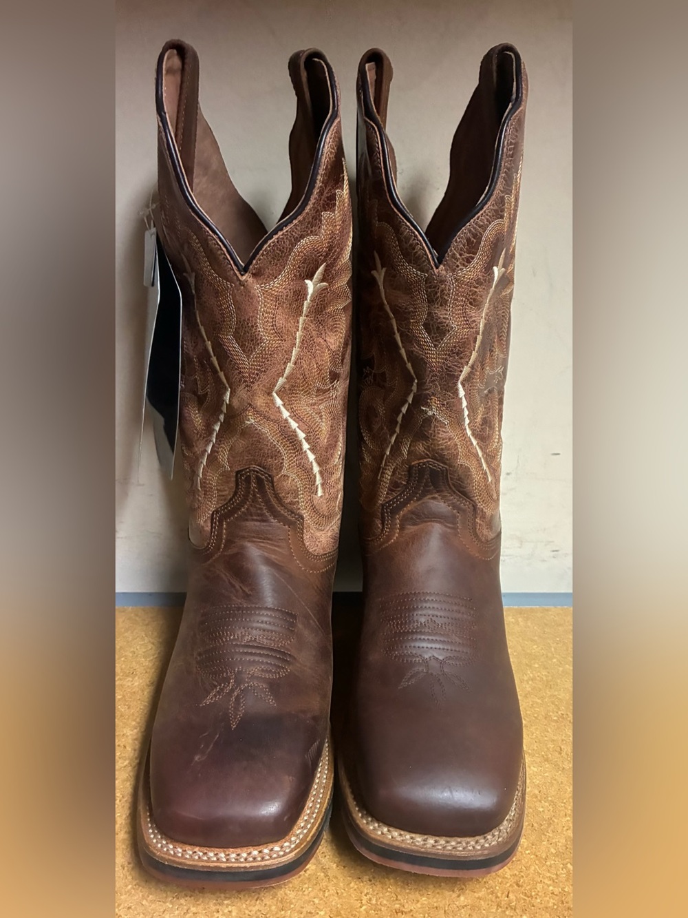 Dan Post 5166 Women’s Brown Leather Western Cowboy Boots Size 8M Square Toe